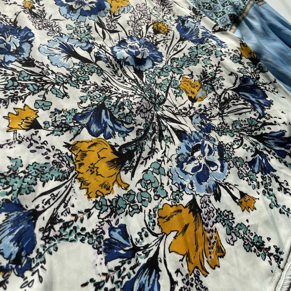 Free People Positano Blouse in Blue Combo - Picture 11 of 11